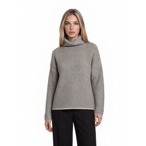 Christian Siriano Sweater Women's Size Medium Oatmeal Textured Knit Cozy Classic